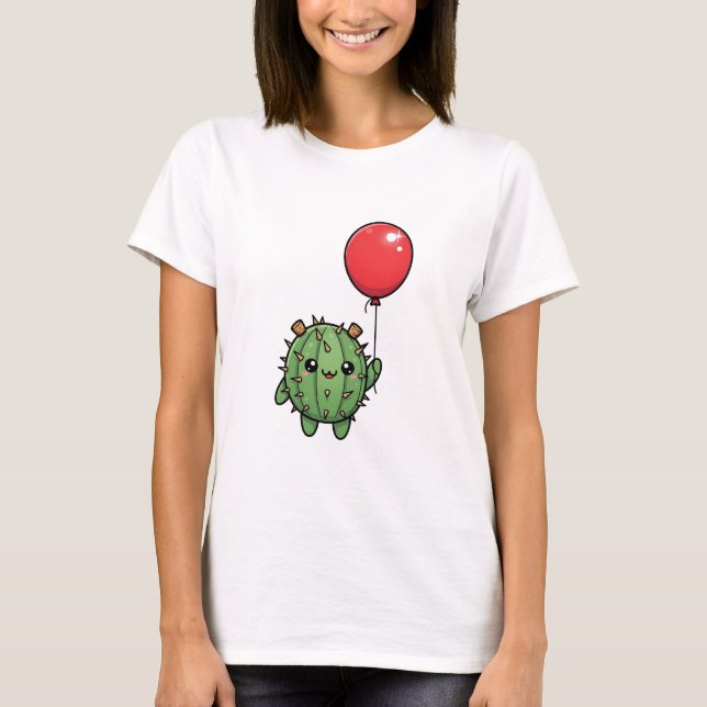 Camiseta Adorable Cactus Redondo con Corchos (Anverso)