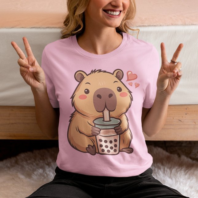 Camiseta Adorable Capybara Bubble Tea Kawaii Anime (Subido por el creador)