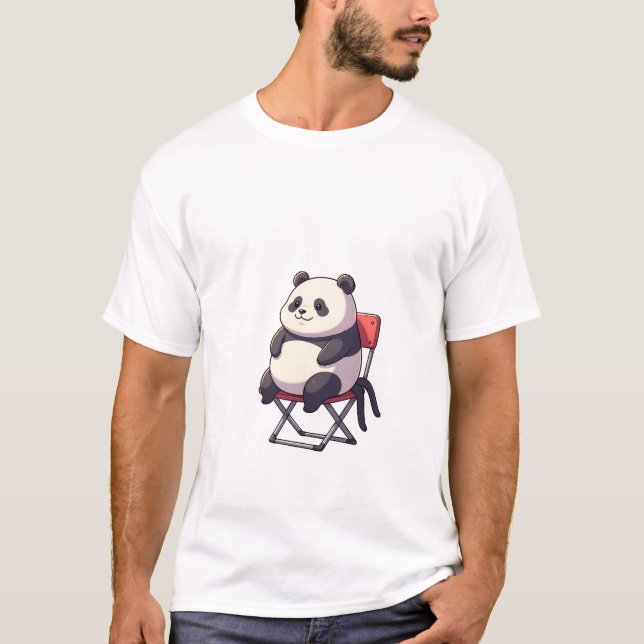 Camiseta Adorable Cartoon Panda Sitting (Anverso)