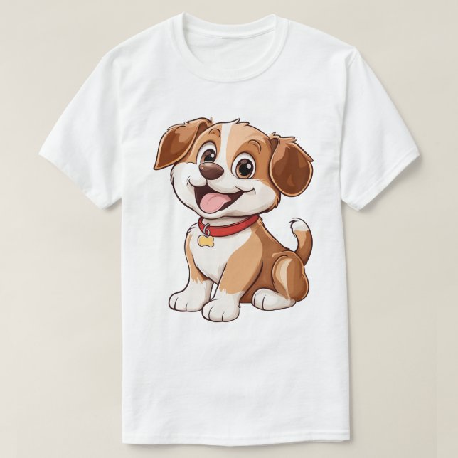 Camiseta Adorable Cartoon Puppy (Diseño del anverso)