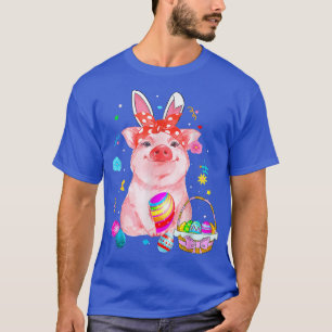 Camiseta Adorable cerdo de Pascua con conejo de Pascua Pasc