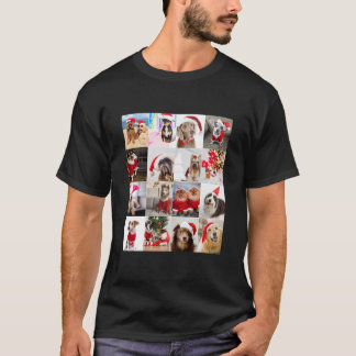 Camiseta Adorable Christmas Dog Photo Collage Classic T-Shi