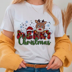 Camiseta Adorable Christmas Reindeer Merry Christmas