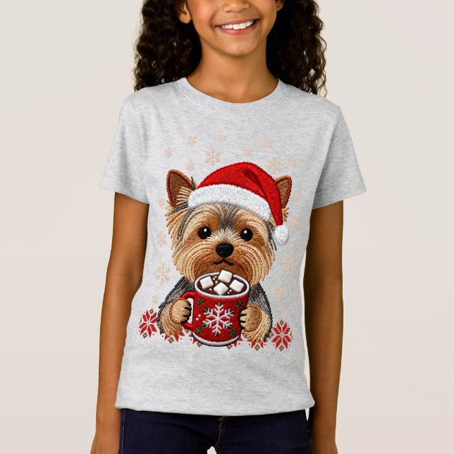 Camiseta Adorable Christmas Yorkshire Terrier (Anverso)