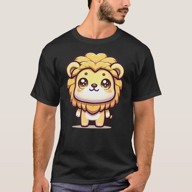 Camiseta Adorable Cute Japanese Kawaii Chibi Lion (Anverso)