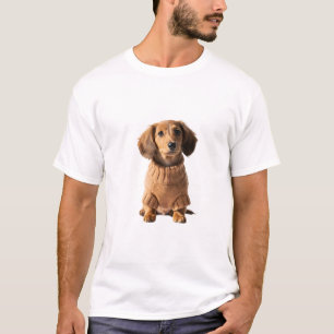 Camiseta Adorable Dachshund Miniatura de Pelo Largo