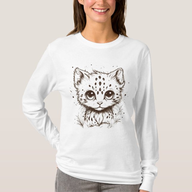 Camiseta Adorable de Cat Lover - Diseño Kitty Cute (Anverso)