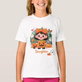 Camiseta Adorable de Fantasmas y Calabazas para Ni