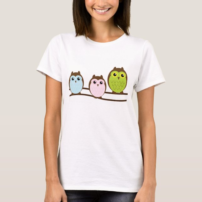 Camiseta Adorable De La Familia Personalizado Owl (Anverso)