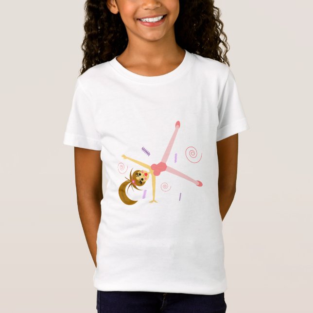 Camiseta adorable de la gimnasia de los chicas (Anverso)