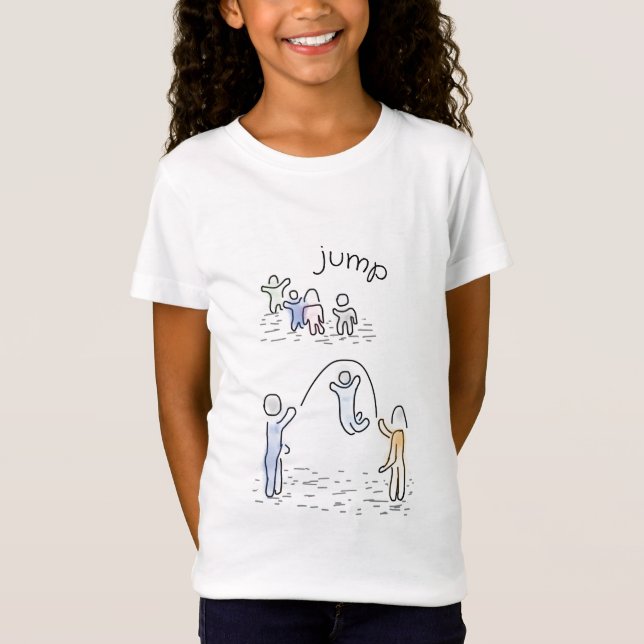 Camiseta Adorable de los Chicas de Jump Rope (Anverso)