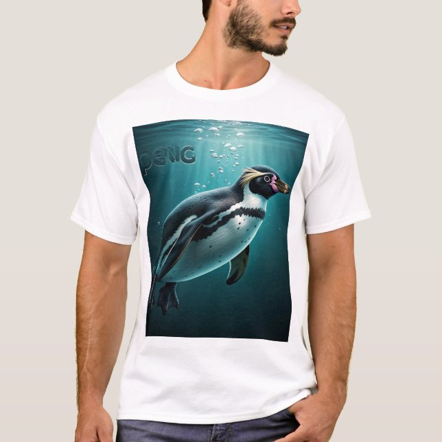Camiseta Adorable De Pingüino Splash (Anverso)
