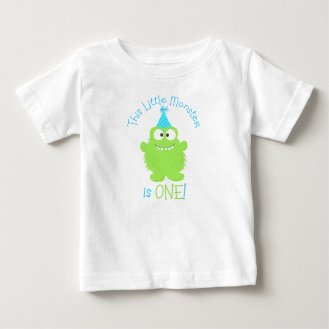 Camiseta Adorable De Primer Cumpleaños De Pequeño  (Anverso)