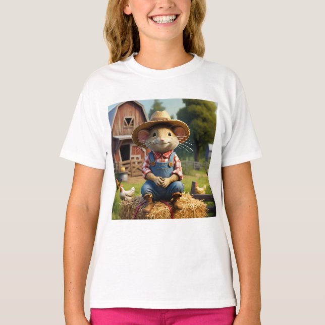 Camiseta Adorable De Ratón Para Agricultores (Anverso)