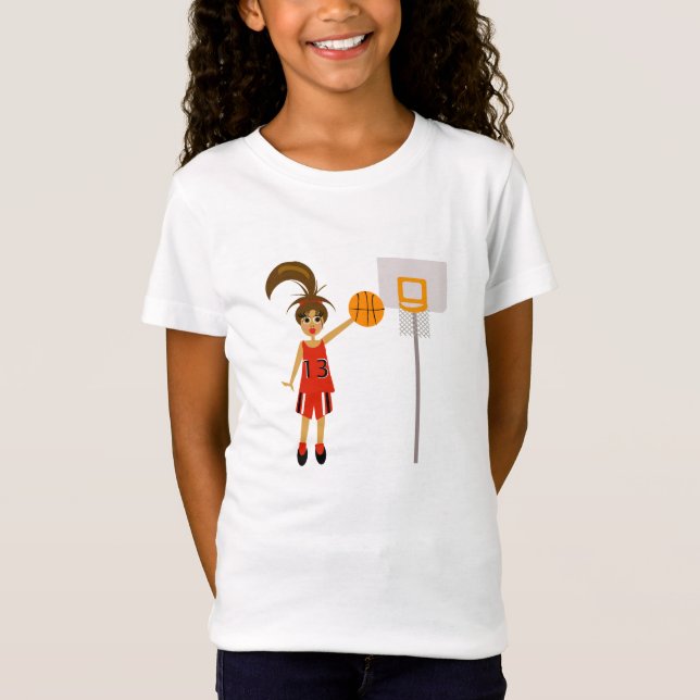Camiseta adorable del baloncesto de los chicas (Anverso)