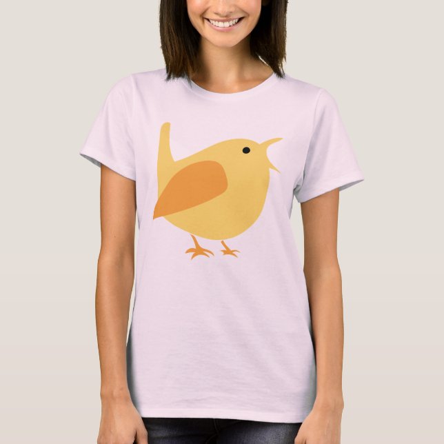 Camiseta adorable del teñido anudado del pájaro (Anverso)