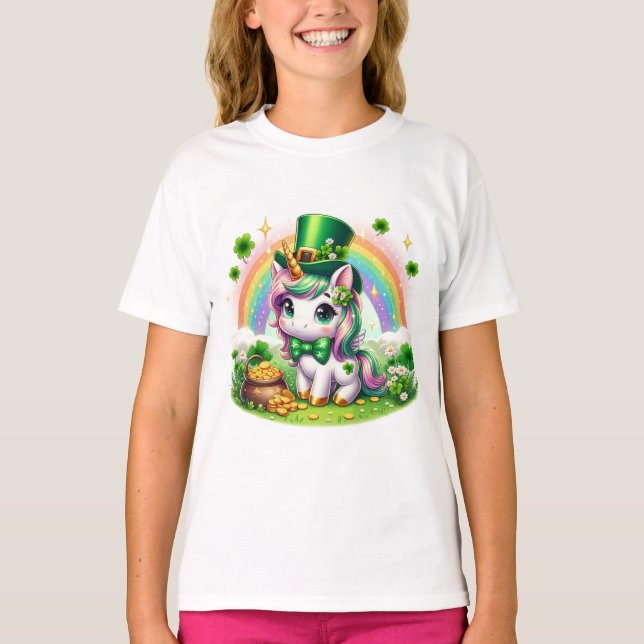 Camiseta Adorable Día de Santa Patrocinadores Unicornio Oro (Anverso)