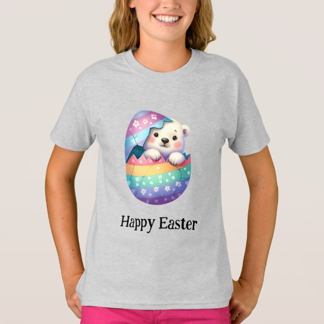 Camiseta Adorable divertido lindo bebé de Pascua oso polar (Anverso)