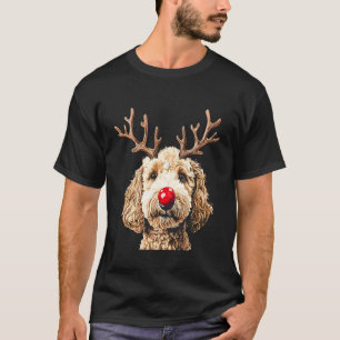 Camiseta Adorable divertido reno Santa Goldendoodle Navidad
