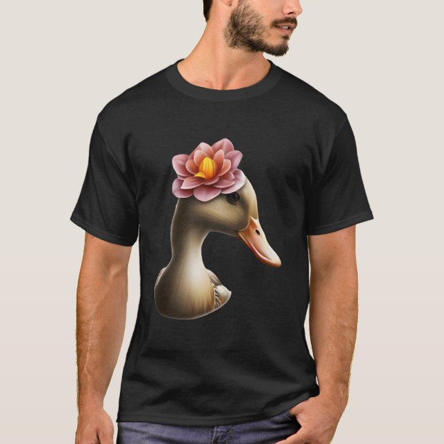 Camiseta Adorable Duck With A Flower Beautiful Duck Flower (Anverso)