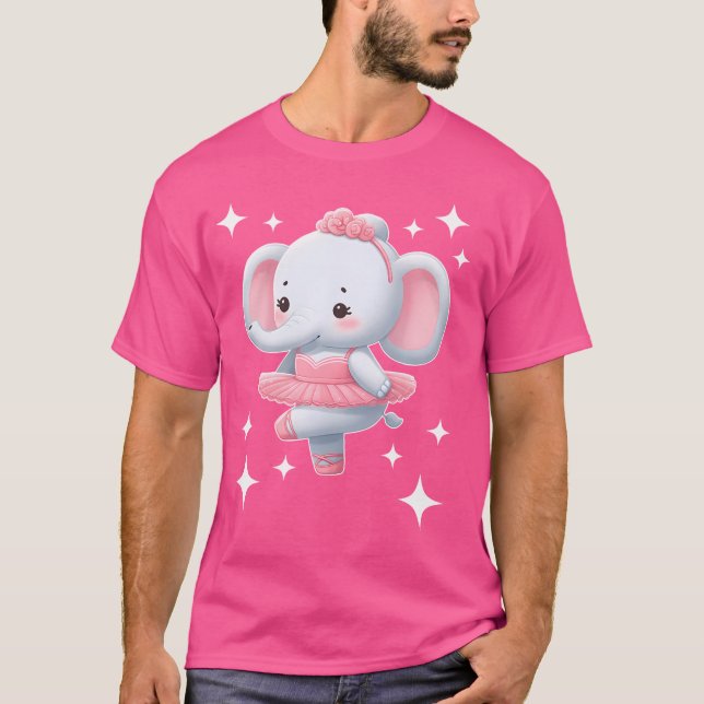 Camiseta Adorable Elephant Ballerina Dancing Art (Anverso)