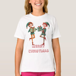 Camiseta Adorable Elfo de Navidad con caja de regalo