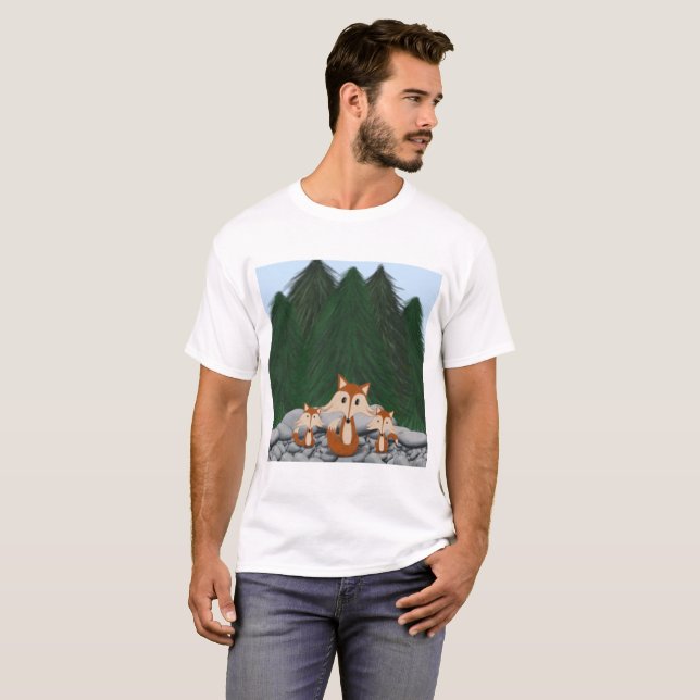 Camiseta Adorable familia Fox (Anverso completo)