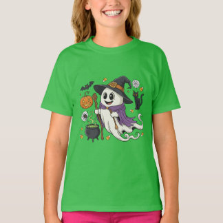 Camiseta Adorable fantasía fantasmal con calabaza y C negro