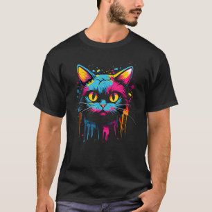 Camiseta Adorable Feline Street Art Urban Delight