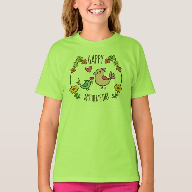Camiseta Adorable Feliz Día de la Madre | Ringer Shirt (Anverso)