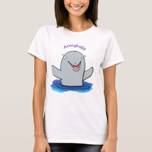 Camiseta Adorable feliz ilustracion personalizado de marsop