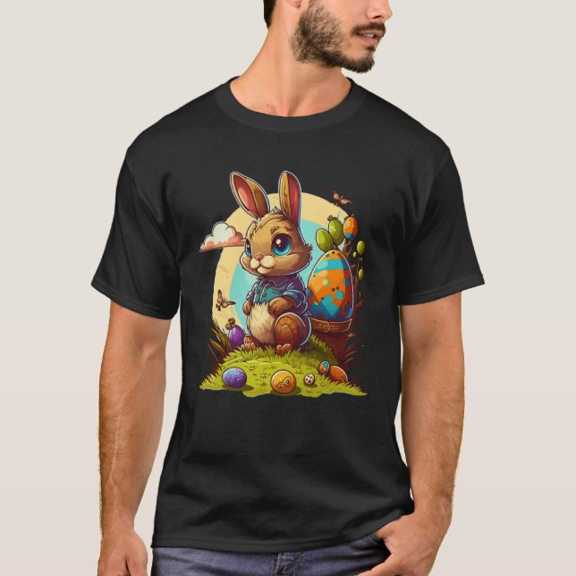 Camiseta Adorable Festive Easter Kids Cute Easter Bunny Gra (Anverso)