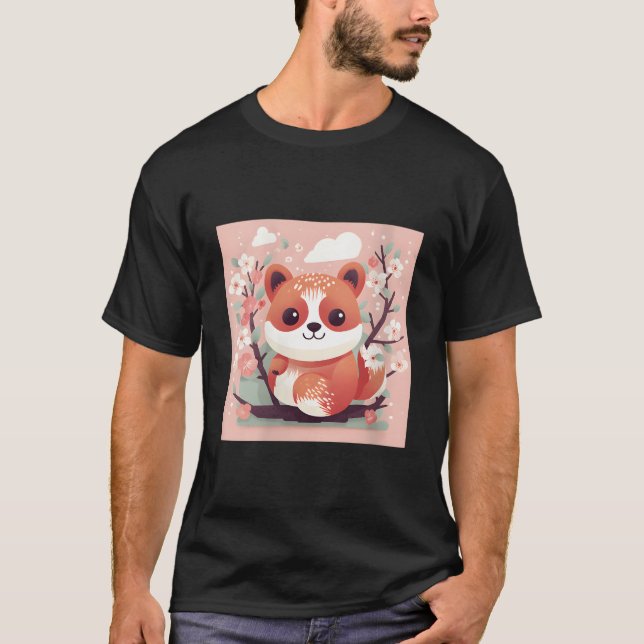 Camiseta Adorable Fix With Our Red Panda And Cherry Blossom (Anverso)