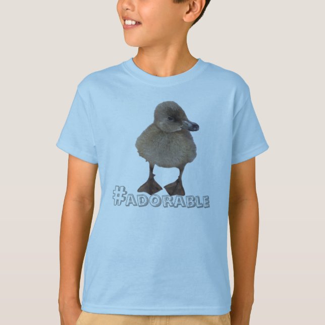 Camiseta Adorable Fotografía Gris Duckling Personalizada (Anverso)