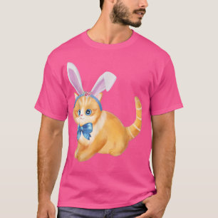 Camiseta Adorable Gato De Pascua Bunny Ears Cat Bow Tire Ch