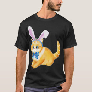 Camiseta Adorable Gato De Pascua Bunny Ears Cat Bow Tire Ch