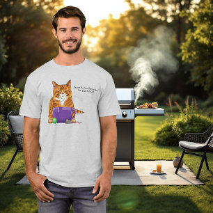 Camiseta Adorable Gato Naranja Día del Padre Púrpura 