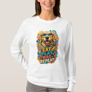 Camiseta Adorable Golden Retriever Come Juega Mueve la Cola