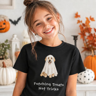 Camiseta Adorable Golden Retriever Fantasma de Halloween
