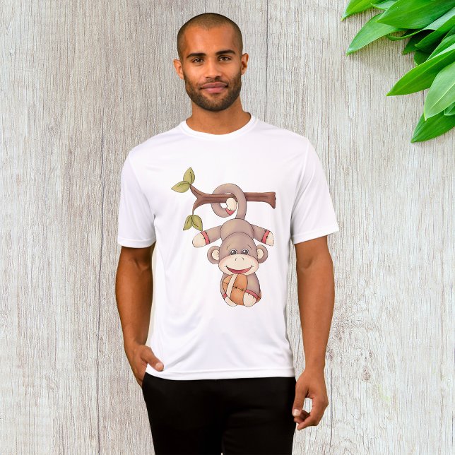Camiseta Adorable Hanging Monkey with Football (Subido por el creador)