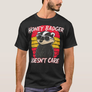 Camiseta Adorable Honey Badger Divertido Estilo Retro No Le