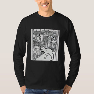 Camiseta Adorable Illustration Stray Cat Feline Kitten Kitt