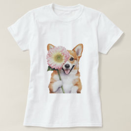 Camiseta Adorable Ilustracion de acuarela Corgi