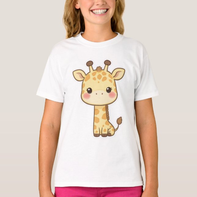 Camiseta Adorable Kawaii Chibi Giraffe (Anverso)