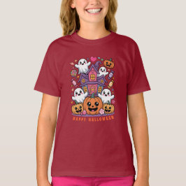 Camiseta Adorable Kawaii Halloween | Fantasma Feliz y Calab