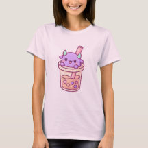 Adorable Kawaii Monster with Rainbow Bubble Tea