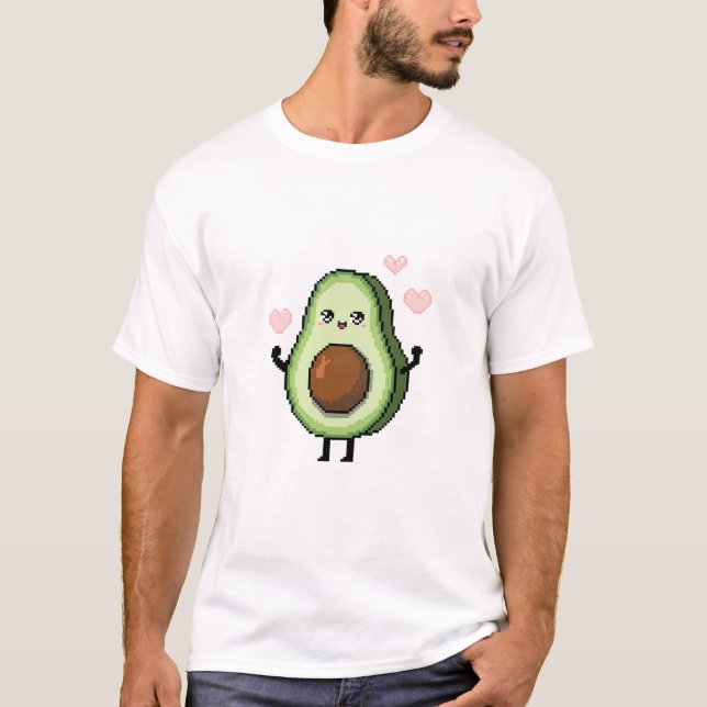Camiseta Adorable Kawaii Pixel Art Aguacate | Aguacate (Anverso)