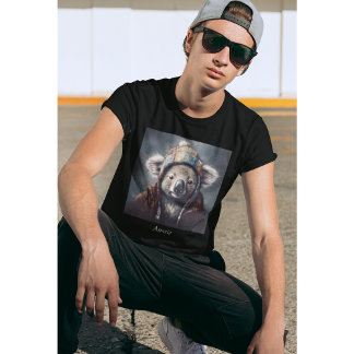 Camiseta Adorable koala usando adorable gorra adaptable