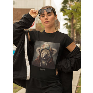 Camiseta Adorable koala usando adorable gorra adaptable