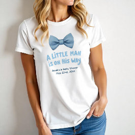 Camiseta Adorable Little Man Baby Shower Blue Bow Tie